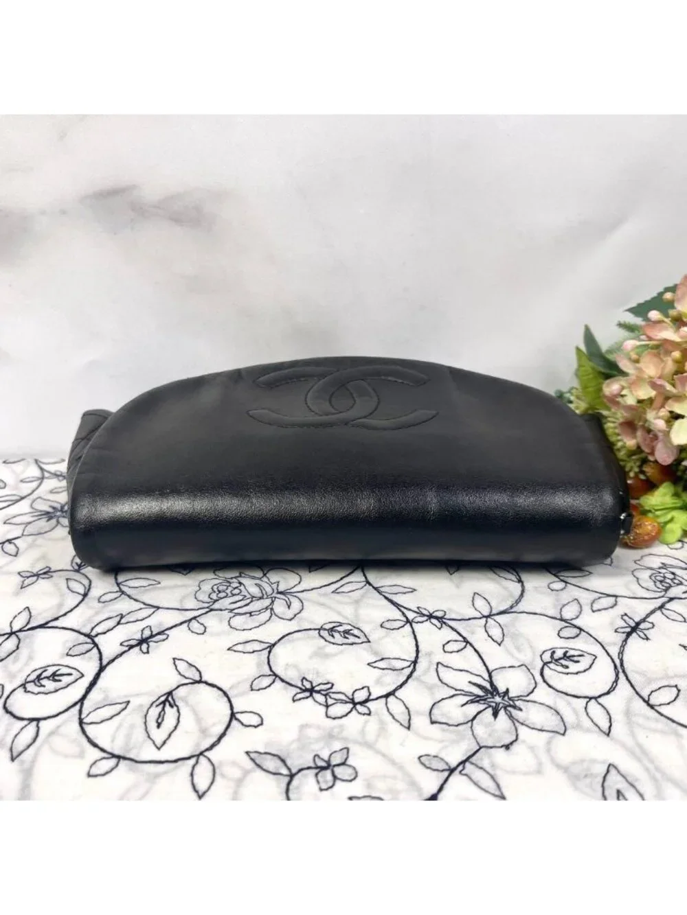 Chanel Half Moon Chain Shoulder Bag Black